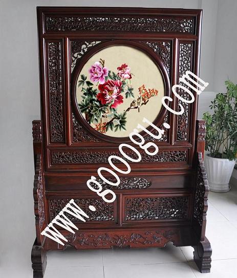 榮華富貴牡丹，居家玄關(guān)，雙面繡擺件，蘇州刺繡