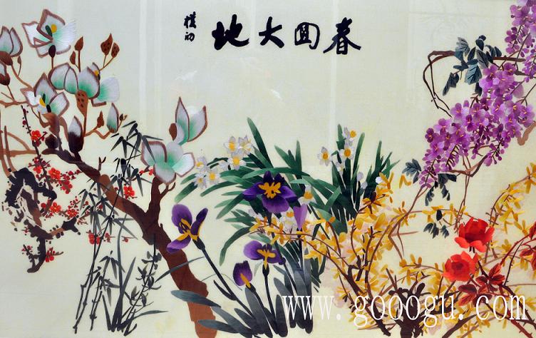 春回大地、萬物復(fù)蘇精品刺繡壁畫！